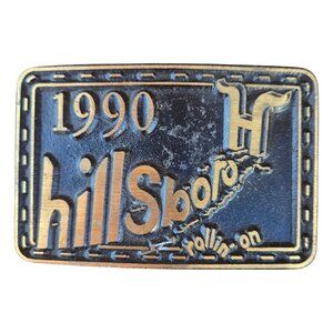 Hillsboro Belt Buckle 1990 Rollin On Trailers Trucker Cowboy Kansas Vintage